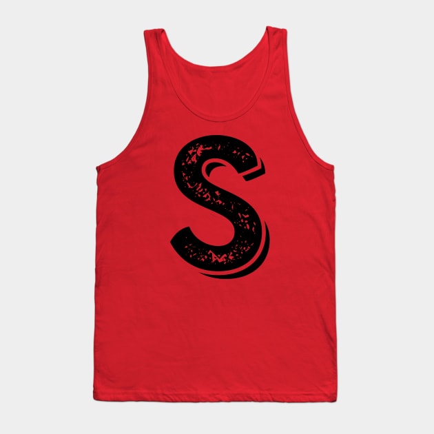 Capital Letter S Name Initial Monogram Tank Top by FTF DESIGNS